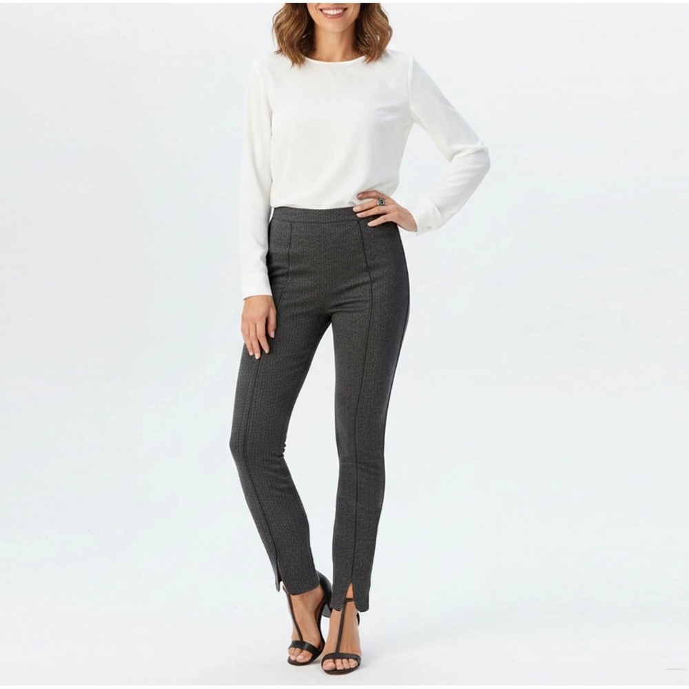 Joseph Ribkoff Black Split Hem Stirrup Pants Stretch Slim Fit Women's‎ Size 10